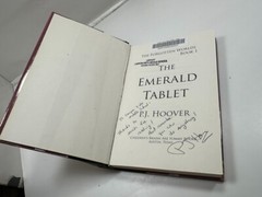 THE EMERALD TABLET, The Forgotten Worlds book 1~ SIGNED by Hoover Books Ex-Lib