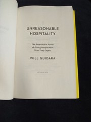 Unreasonable Hospitality Will Guidara Hardcover Book Management Business Service