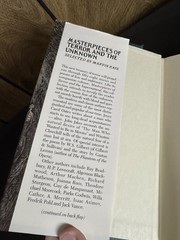 Masterpieces of Terror and the Unknown by Marvin Kaye 1993 Hardcover Dust Jacket