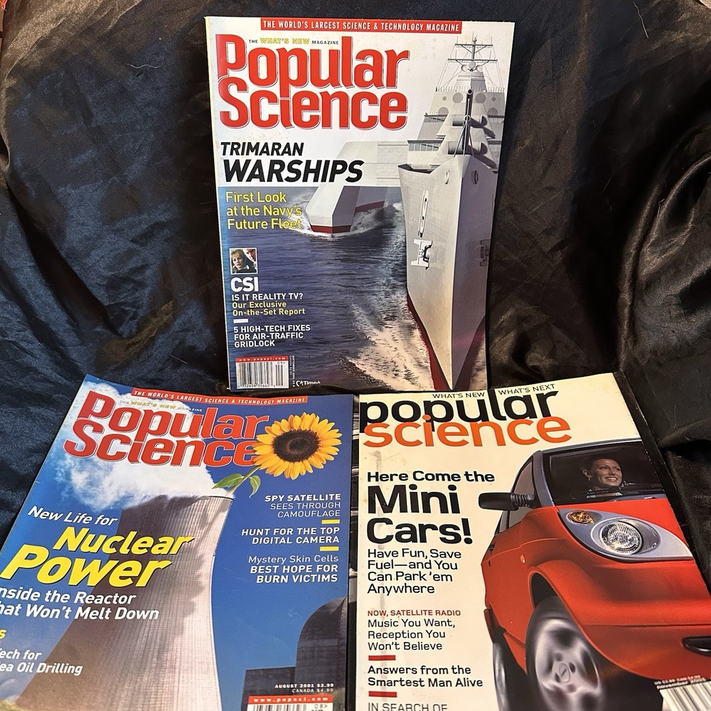 Vintage Popular Science Magazine August, September, November 2001 HISTORIC ISSUE