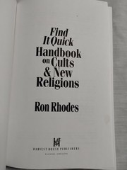 Find It Quick Handbook on Cults & New Religions by Ron Rhodes