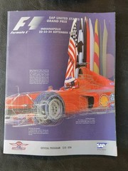 Formula 1 U. S. Grand Prix 2000 Official Program w/Starting Grid Insert & Cap