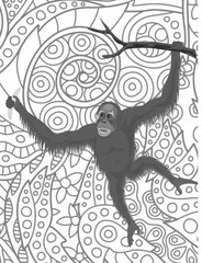 Save the primates Coloring book for Adults Teens 108 Pages 8.5 x 11 for All Ages