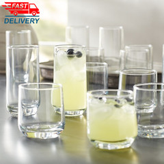 Josie Mixed Size Glass Drinkware, Set of 16