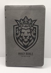KJV Holy Bible Gift Edition Christian Art Publishers Gray Leather Lion Crest