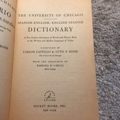 The University of Chicago Spanish-English Dictionary Castillo Bond 1959 Edition