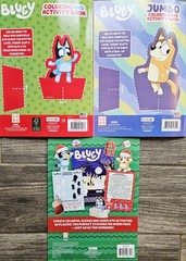 Bluey Coloring & Activity Book Set Of 2 & Bluey Hooray Christmas! Sticker Book