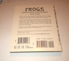 Frogs Mini Stained Glass Coloring Book (Dover Little Activity Books)-Brand New