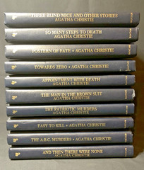 Lot of 10 Agatha Christie Bantam Mystery Collection Black Leatherette Books HC