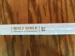 Holy Bible KJV sealed in wrapper Old and New Testament White black Cover CHOICE