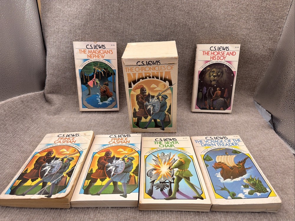 Vtg 1970’s The Chronicles of Narnia 6 Book Box Set C.S. Lewis Collier/Macmillian