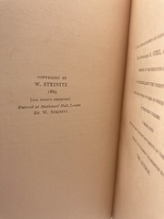 Wilhelm Steinitz 1889 The Modern Chess Instructor Hardcover Book VG Putnam Rare