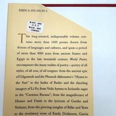 World Poetry : An Anthology of Verse from Antiquity to Our Time 1st ED