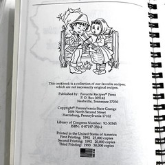 The Pennsylvania State Grange Cookbook 1993 Spiral Bound 432 Pages
