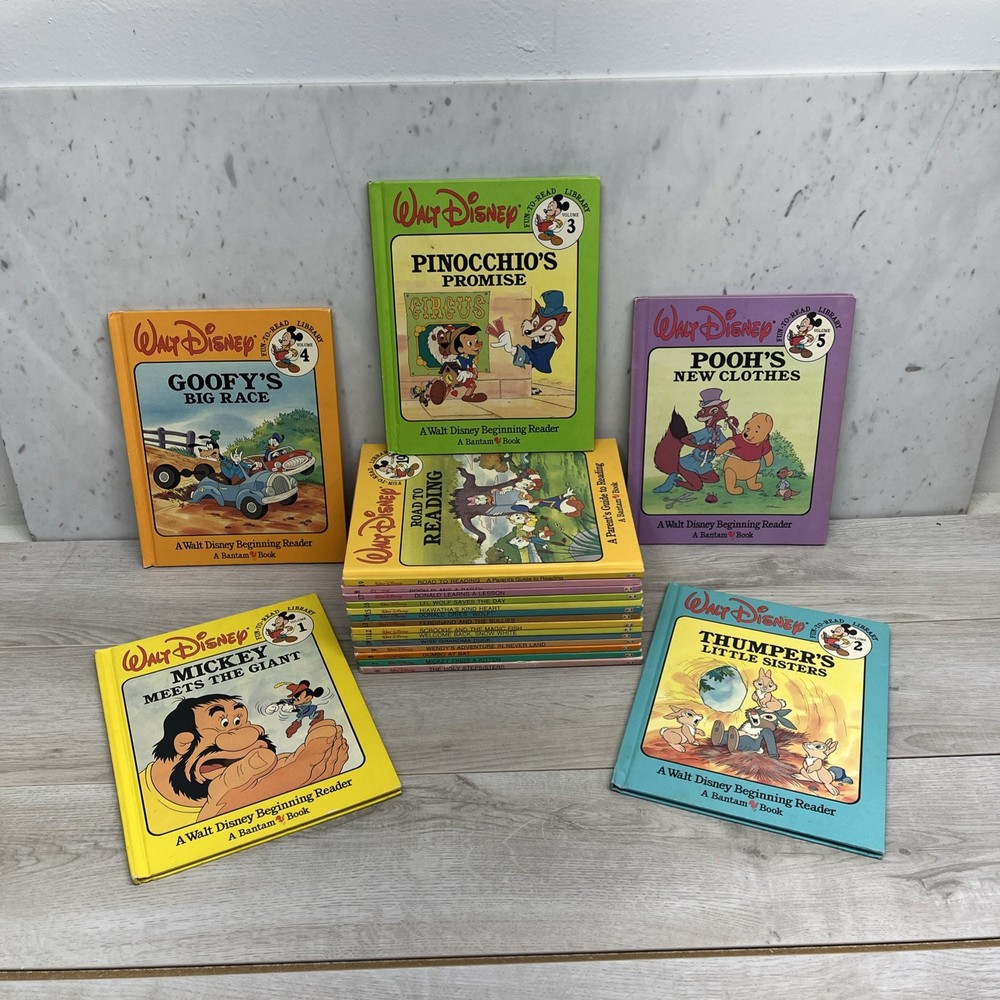 Walt Disney, Fun-To-Read Vol 1-19 Vintage HC, Kids Books.