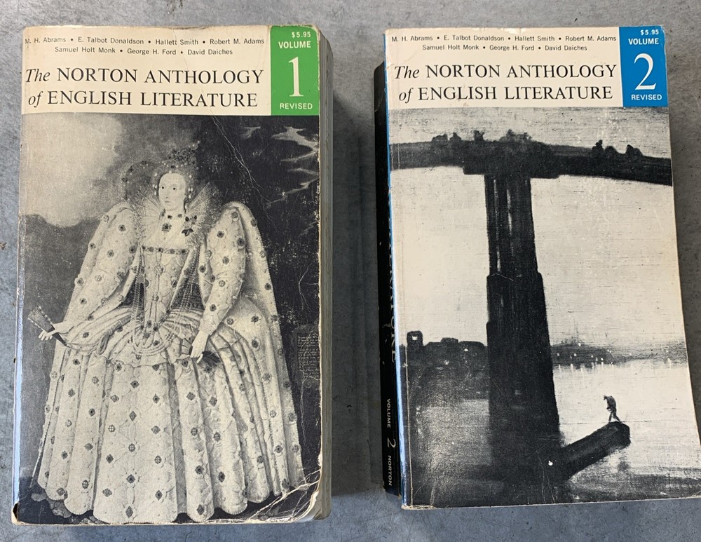Vintage 1968 Norton Anthology of English Literature Vol 1 & 2 Paperback Set