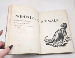Vtg Prehistoric Animals Sam and Beryl Epstein 1956 1st Print Mylar HCDJ