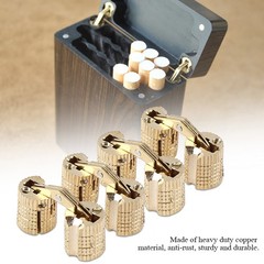 4Pcs/pack Copper Brass Cabinet Gift Box Concealed Barrel Hinge 8mm 180° Opening