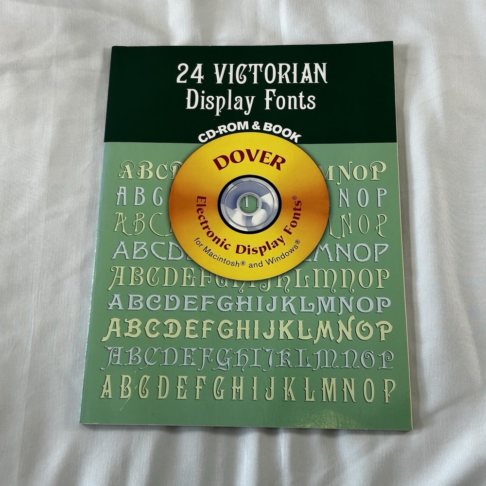 New 24 Victorian Display Fonts CD-ROM and Book Dover