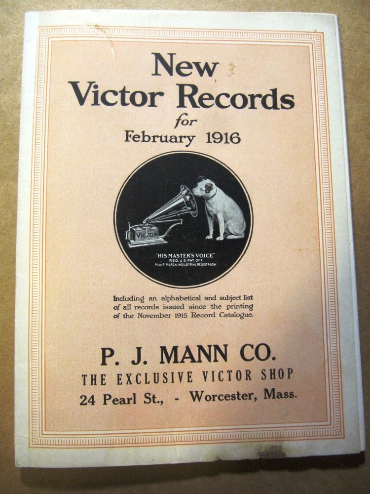 W War I VICTOR IN THE TRENCHES New RECORDS Feb 1916 Supplement Victrola CATALOG