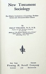 New Testament Sociology by Philip Vollmer Revell 1923 1st Ed