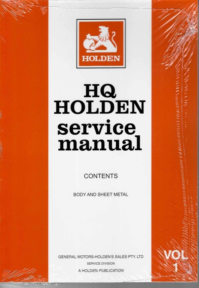 Holden HQ 1971 – 1974 Service Manual (Volume 1, A Holden Publication, M37015)