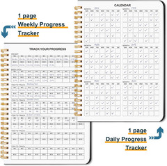 Undated Fitness Workout Journal for Men & Women, A5(8.5″ x 6.7″) Fitness Journal