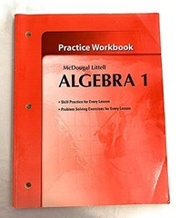 McDougal Littel Algebra 1: Practice Workbook (Holt McDougal Larson Alg – GOOD