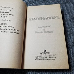 Starshadows Pamela Sargent 1977 Science Fiction Ace Paperback Book