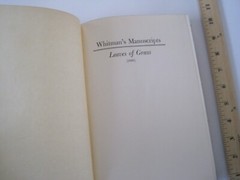 Whitman’s Manuscripts Leaves Of Grass 1860s Bowers 1955 University Of Chicago