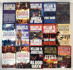 Lot of 15 Westerns + Thrillers by William W. Johnstone 1990s-2000s Softcovers