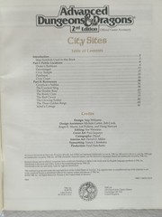 City Sites (Advanced Dungeons and Dragons 2nd Edition) Williams, Skip AD&D (1e a
