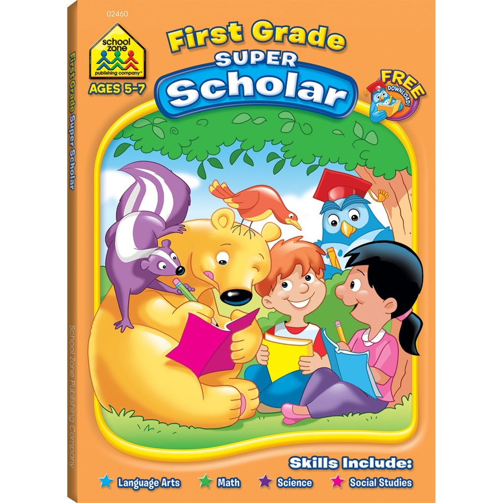 School Zone – First Grade Super Scholar Workbook – 128 Pages, Ages 5 to 7, 1…