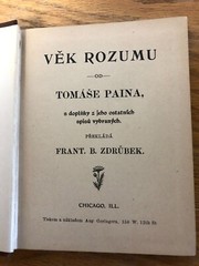 b Tomase Paina VEK ROZUMU Thomas Paine THE AGE of REASON 1884 Geringera Slovak