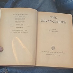 Howard Fast The Unvanquished Hardcover Novel, World Publishing Company