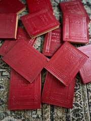Antique Red Little Leather Library Books | Bibliophile | Book Lovers | Literary