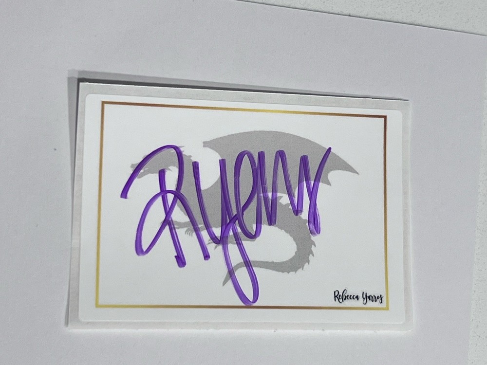 Rebecca Yarros DRAGON Signed Self Adhesive Bookplate Autograph: Fourth Wing Auto