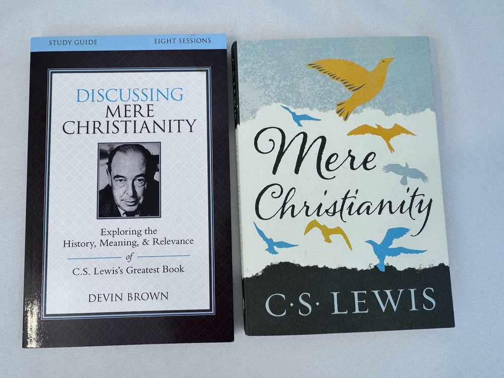 Pair Of Books C S Lewis Mere Christianity & Discussing Mere Christianity Guide