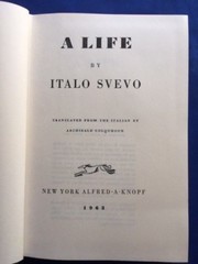 A LIFE – FIRST AMERICAN EDITION BY ITALO SVEVO