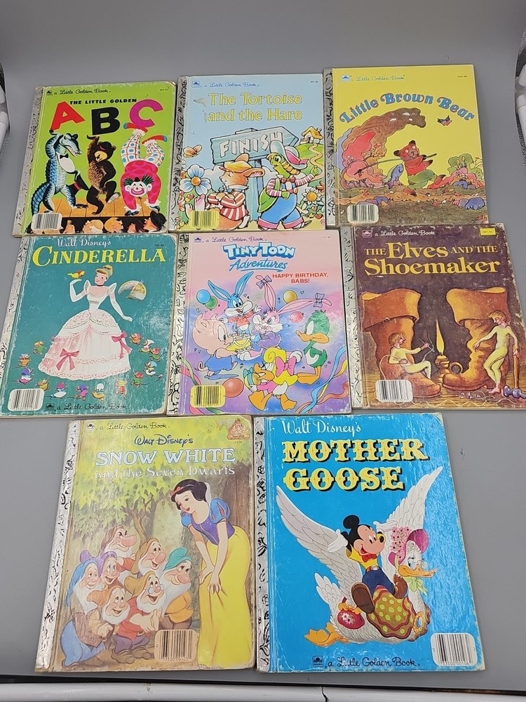 Lot of 8 A Little Golden Book Christmas Winter Theme Hardcover Vintage 3 Disney