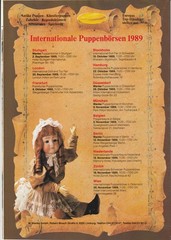 Puppenbrief 9-seitiger Faltplan-aufgeschlagen 60×80 cm Intern. Puppenbörse 1989