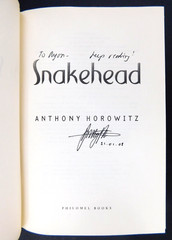 *SIGNED* First Edition ANTHONY HOROWITZ hardcover & jacket SNAKEHEAD 383 pages