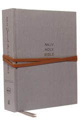 NKJV, Journal the Word Bible, Cloth over Board, Gray, Red Letter, Comfort Print: