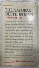 The Natural Depth in Man Wilson Van Dusen Perennial Library P294 1973 PB