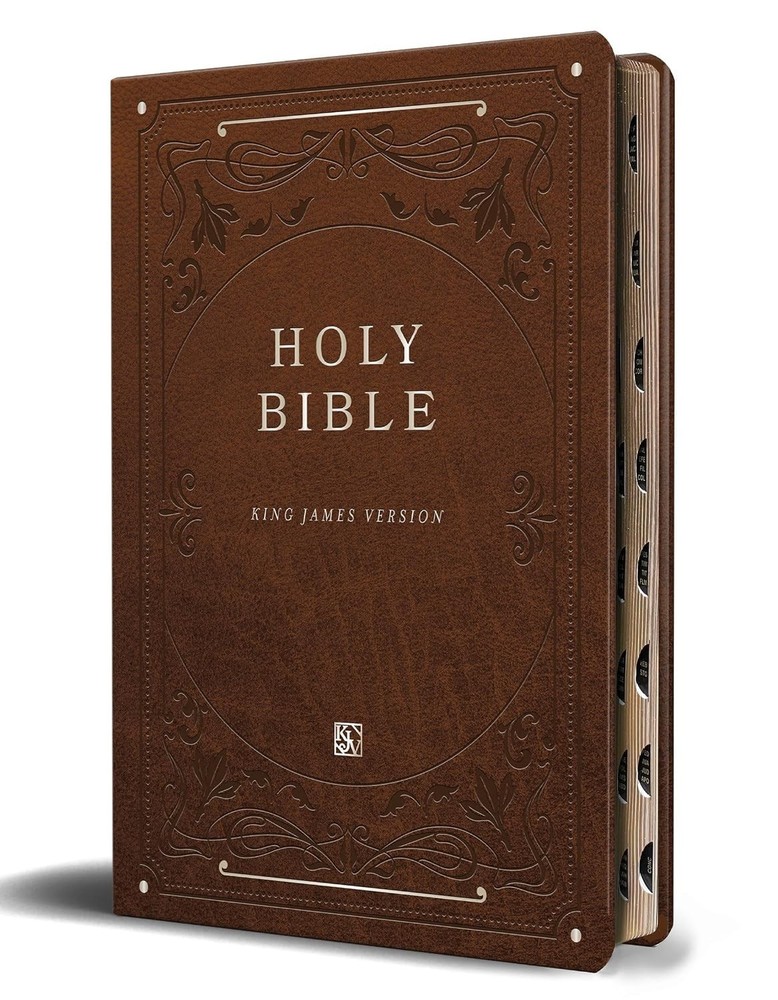 KJV Giant Print Thinline Bible – Durable Brown Cover, Ribbon Marker, 1408 Pages