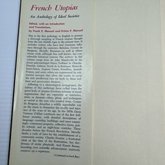French Utopias An Anthology of Ideal Societies Hardcover 1966 The Free Press