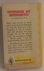 Intruder At Windgates by Henrietta Reid 1973 Harlequin Romance #1720 PB 1st Ed
