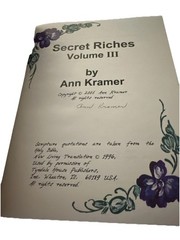 RARE Secret Riches Volume 3 III Devotionals by Ann Kramer Christian 218 Pages