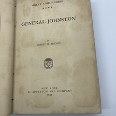 General Johnston Great Commanders By Robert M. Hughes Civil War Book Hardback