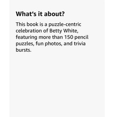 Betty White Puzzle Book – Word Searches – Crosswords – 192 pages